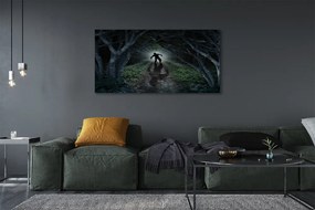 Canvas képek Sötét erdő fa forma 125x50 cm