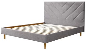 Bézs kárpitozott franciaágy ágyráccsal 160x200 cm Romane – Bobochic Paris