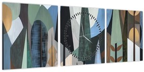 Kép - Természetes geometriai absztrakció II. (órával) (90x30 cm)