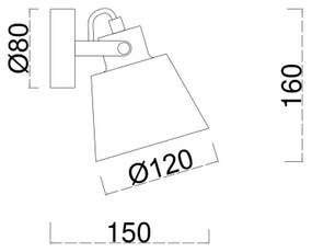 Brilagi - Fali spotlámpa TECHNO 1xE27/60W/230V fekete