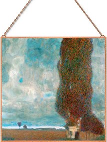 Klimt - A nagy nyárfa üvegkép, falikép