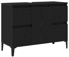 Fekete Tölgy Mosdókagyló Szekrény 80x33x60 cm Mérnöki Fa