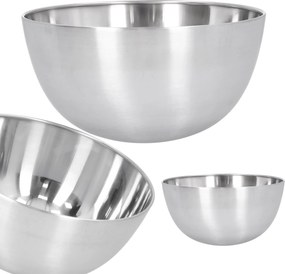 Fém tál 2l rozsdamentes acél 19cm mély konyhai gyümölcs saláta