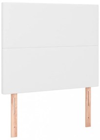 fehér műbőr rugós ágy matraccal és LED-del 90x200 cm