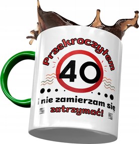 Zöld Bögre Születésnapra 40 40-es 40-es Ajándék Nyomtatott Fotóval