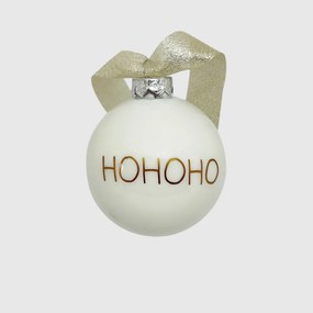 Fényes fehér üveggömb egyedi felirattal 8cm