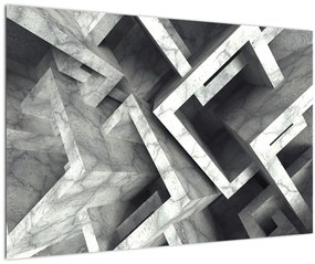 Absztrakt kép kocka (90x60 cm)