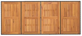 fekete polyrattan akácfa lapos kerti asztal 190 x 80 x 74 cm