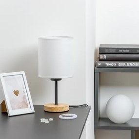 Brilagi - Asztali lámpa NUBILA WOOD 1xE27/25W/230V tölgy/fehér