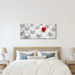 Absztrakciós kép - kocka gömbökkel (120x50 cm)
