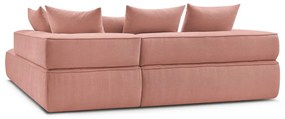 Rózsaszín zsenília sarokkanapé (jobb oldali-L alakú) Whesley – Bobochic Paris