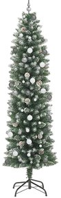 Mű Karcsú Karácsonyi Fa LED -es lámpákkal Zöld 240 cm PVC