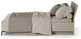 Franciaágy 160 cm Demandaron (taupe + silverjack tölgy) (ágyráccsal)  (tárolóhellyel). 1116818