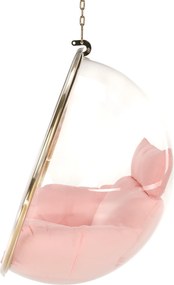 Függő fotel, átlátszó/arany/rózsaszín, BUBBLE NEW TYP 1