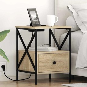 Éjjeliszekrény 2 pcs sonoma tölgy 41.5 x 40.5 x 55 cm Faanyag