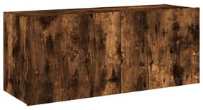 vidaXL füstös tölgy színű fali TV-szekrény LED-ekkel 100 x 35 x 41 cm
