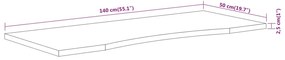 tömör akácfa téglalap alakú asztallap 140 x 50 x 2,5 cm