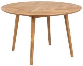 Asztal Oakland D109Világos tölgy, 75cm, Közepes sűrűségű farostlemez, Természetes fa furnér, Fa
