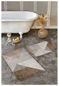 Szürke-barna bársony fürdőszobai kilépő szett 2 db-os 60x100 cm – Mila Home