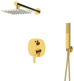Invena Glamour Trend, rejtett zuhanygarnitúra esőfejjel 22x22 cm, arany fényes, BS-02-0K9-V