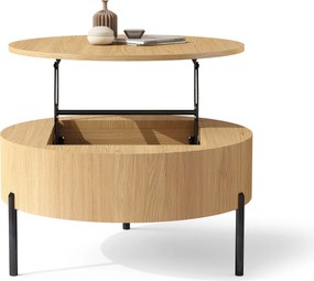 Mazzoni FRIDA Természetes Tölgyfa – MODERN DOHÁNYZÓASZTAL FELHAJTHATÓ LAPPAL ÉS TÁROLÓVAL