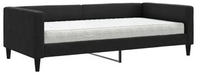 fekete szövet kanapéágy matraccal 100 x 200 cm