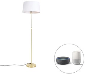 Okos állólámpa arany színű, fehér vászon búrával 45 cm, Wi-Fi-vel, A60 - Parte