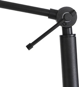 Állítható fekete állólámpa bézs színű teddy szövetbúrával 50 cm - Editor