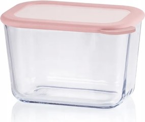 Ételtároló doboz üveg légmentesen záródó hőálló 1 l Juypal Rózsaszín