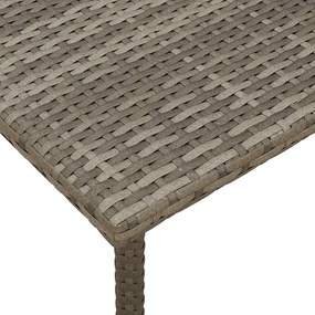 téglalap szürke polyrattan kerti dohányzóasztal 60x40x37cm