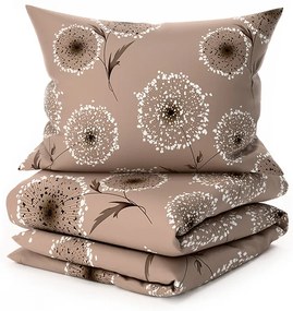 Mikroplüss ágyneműhuzat készlet PAMPELINO világosbarna + mikroplüss lepedő SOFT 90x200 cm fehér, egyszemélyes