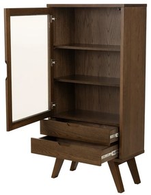 Barna tálalószekrény tölgyfa dekorral 72x145x36 cm A-Line – Actona