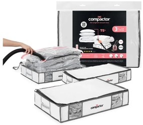 Vákuumos-megerősített textil ruhatároló doboz szett 3 db-os 45x65x15,5 cm Life – Compactor