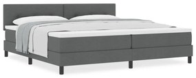 Box Spring Ágy Matraccal Sötétszürke 200x200 cm Textil