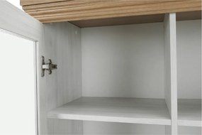 vitrines szekrény, északi sosna/vadtölgy, ROYAL W2D