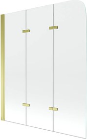 Mexen Felix Kádparaván 3 részes 120 x 140 cm,  átlátszó nano, arany - 890-120-003-50-00 Kádparaván