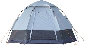 Outsunny Családi Dóm Sátor 3-4 Fős 210T Poliuretán 3000mm Egyszerű Felállítás Családi Túrákhoz Fesztiválhoz Acél Üvegszálas Szürke+Fekete 260 x 260 x