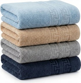 4 Db-os Fürdőlepedő Szett 50X100CM 100% Nedvszívó Pamut Bézs Szürke