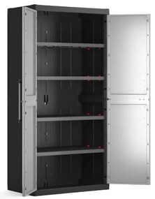 Keter Kétajtós Detroit XL magas műanyag szekrény szürke ajtóval