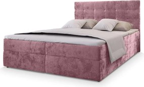 Kárpitozott boxspring ágy GLORIEN VELVET 180x200 cm rózsaszín Matrac: Bonell rugós matrac