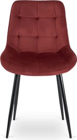 Krzesło CHRIS Bordowe Welurowe