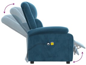 kék bársony elektromos masszázsfotel