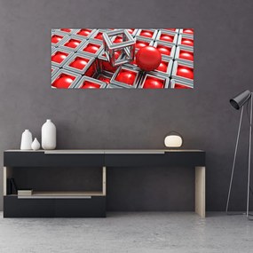 Kép - 3D fémes absztrakció (120x50 cm)