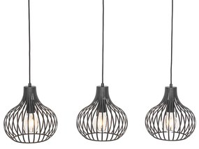 Modern lógólámpa fekete 3-lámpás - Saffira