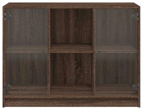 barna tölgy színű szerelt fa tálalószekrény 102x37x75,5 cm