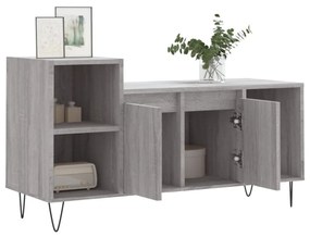 szürke sonoma színű szerelt fa TV-szekrény 100x35x55 cm