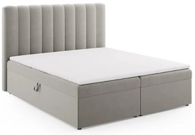 Szürke boxspring ágy tárolóhellyel 180x200 cm Gina – Milo Casa