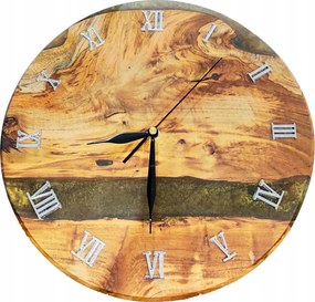 Egzotikus teakfából és arany gyantából készült prémium falióra