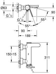 GROHE 33553AL3 - PLUS kádcsaptelep, grafitszínű