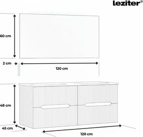 Trent Fürdőszobabútor 120 cm kerámia mosdóval tükörrel 60x120 cm sunset tölgy